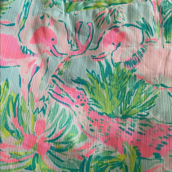 Lilly Pulitzer Adie Shorts in On Parade print Seasalt Blue colourway Side zip 12 - Picture 12 of 15